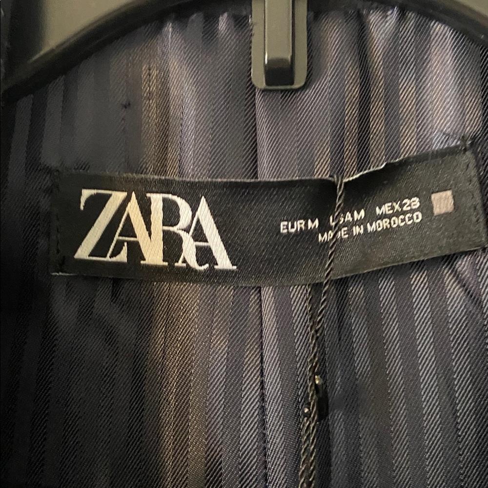 Zara Wool Dress Black  Sleeveless size M length 39” bust 34” belt around waist - Picture 3 of 8
